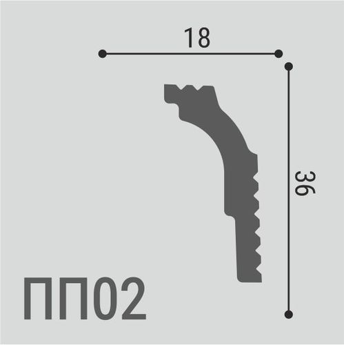 Карниз XPS POLYMER ПП 02 36*18, картинка