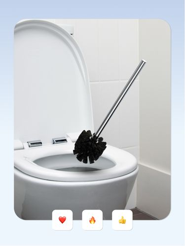 Ершик черный с металлической ручкой арт. FOR-WC002, фото