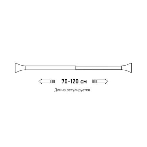 Карниз для ванной металлический 70-120 см, белый  FOR-ROD-120IWT, крупный план