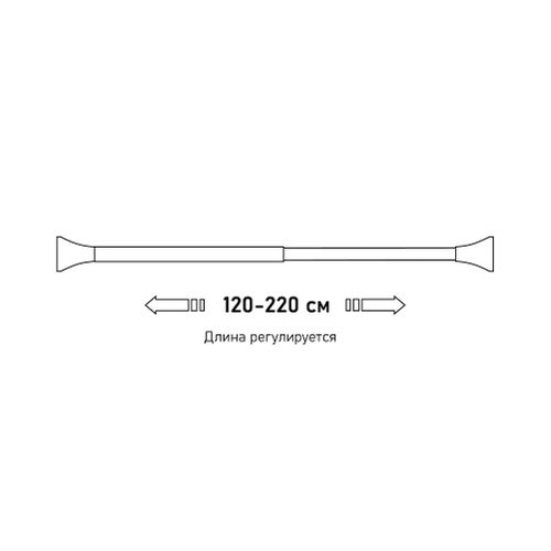 Карниз для ванной металлический 120-220 см, черный FOR-ROD-220IBK, вид