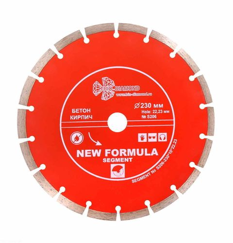 Диск алмазный отрезной TRIO-DIAMOND 230x22,23 Сегментный S206, вид