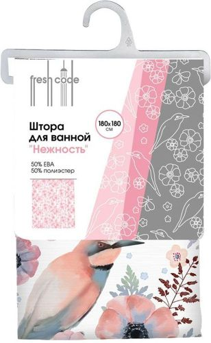 Штора для ванной с принтом Fresh Code Нежность 180x180 см, изображение