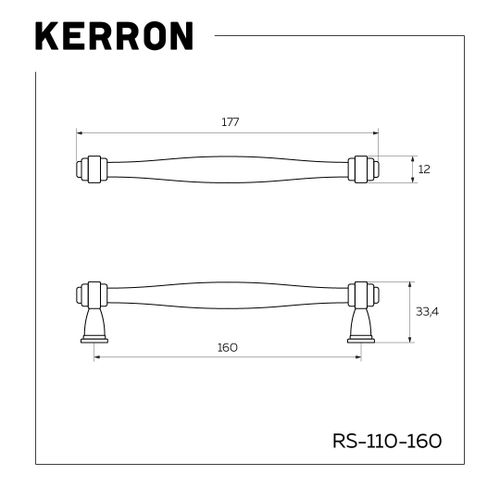 Ручка для мебели KERRON 32x15x178 мм, вид