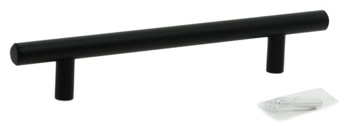 Ручка-рейлинг 128 мм матовый черный KERRON R-3020-128 BL, фотография