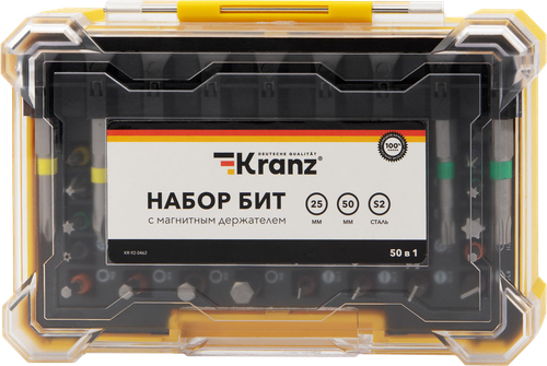 Набор бит с магнитным держателем KRANZ 49 предметов 25–50мм, Арт. KR-92-0462, фото