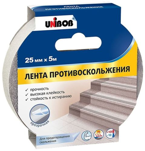 Противоскользящая лента UNIBOB 25 мм х 5 м серая, крупный план