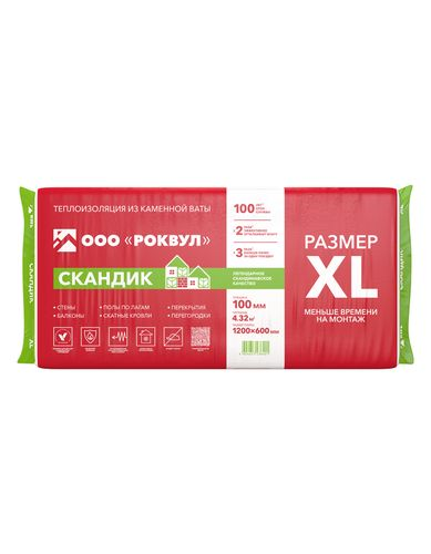 Утеплитель Роквул ЛАЙТ БАТТС СКАНДИК 100 мм 4,32 м², крупный план