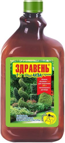 Стимулятор роста Здравень Аква-Стрим САДОВЫЕ, ДЕКОРАТИВНЫЕ И ХВОЙНЫЕ 1 л, детальное фото