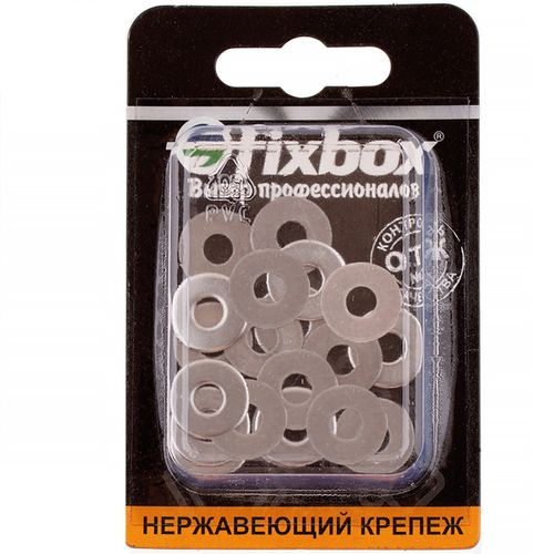 Шайба нержавеющий кузовная FixBox DIN 9021 5 мм 20 шт, фото