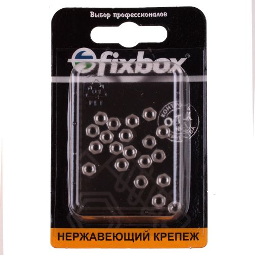 Гайка нержавеющий FixBox DIN 934 М 3 20 шт, изображение