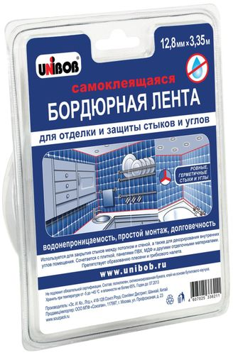 Клейкая лента UNIBOB 12,8 мм х 3,35 м белая, детальное фото
