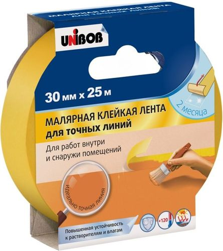 Лента малярная UNIBOB для точных линий 30мм х 25м, картинка