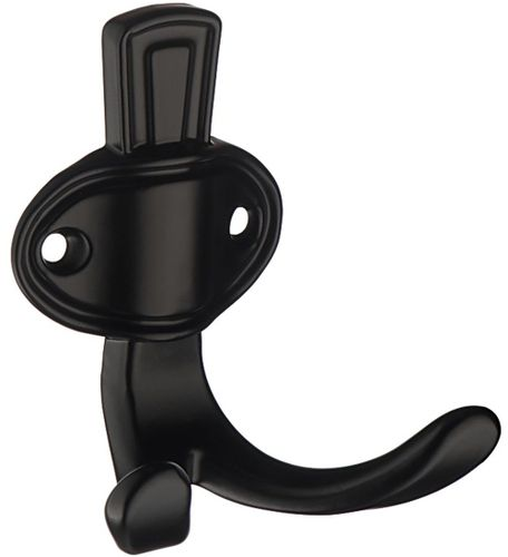 Мебельный крючок KERRON Hooks KR 0311 BL двухрожковый, матовый черный, фото