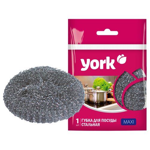 Губка стальная Макси YORK  11 х 11 х 3 см., фотография