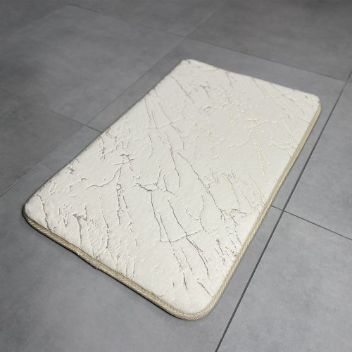 Коврик для ванной 50*80см, MARBLE айвори с золотом, крупный план