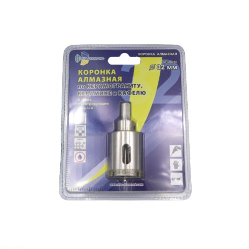 Коронка алмазная по керамике и кафелю TRIO-DIAMOND с центрирующим сверлом 32 мм 400032, крупный план