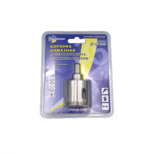 Коронка алмазная по керамике и кафелю TRIO-DIAMOND с центрирующим сверлом 35 мм 400035, детальное фото