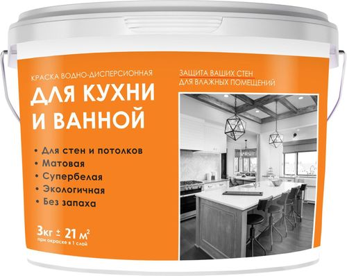 Краска интерьерная МП00-006812 белая 3 кг, детальное фото