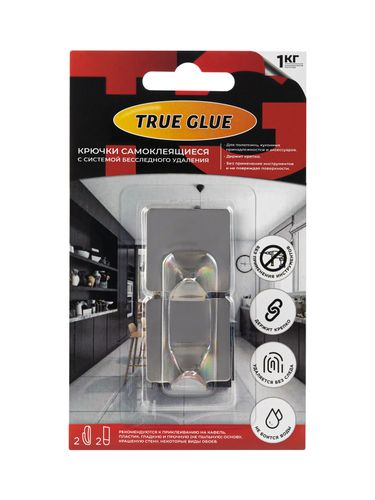 Крючки стальные TRUE GLUE ST05 самоклеящиеся овальные 2 шт, вид