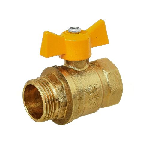 Кран шаровой БАЗ Standart 11Б27п для газа ручка "бабочка" 1/2"-1/2" вн.-нар. DN15 PN40, вид