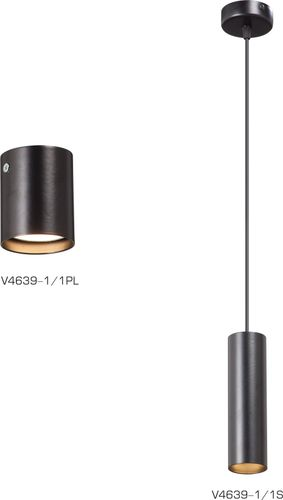 Накладной светильник Vitaluce V4639-1/1PL черный 1ХGU10Х20Вт, изображение