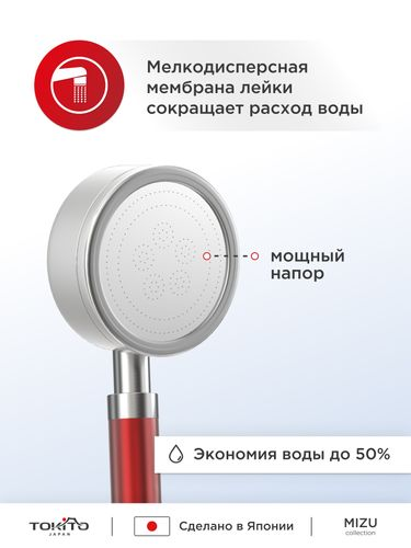 Лейка для душа энергия + бодрость TOKITO MIZU-1015, крупный план
