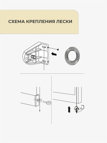 Леска направляющая для рулонных штор Decofest белая, моток лески 5 м, скрученный, картинка