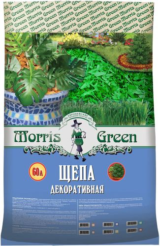 Щепа декоративная Morris Green зеленая 60 л, изображение
