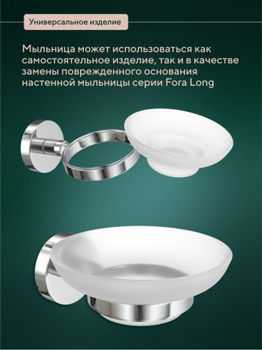 Мыльница круглая Fora настенная 4х11х11, фото