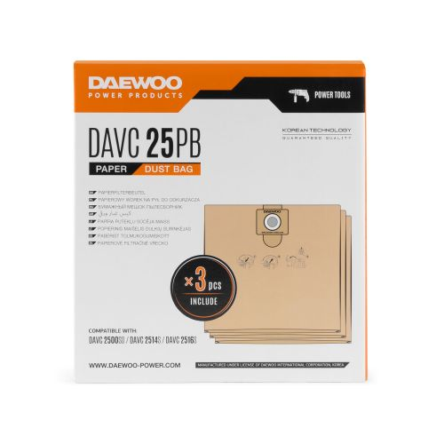 Фильтр-мешок бумажный DAEWOO DAVC 25PB 3 шт, детальное фото