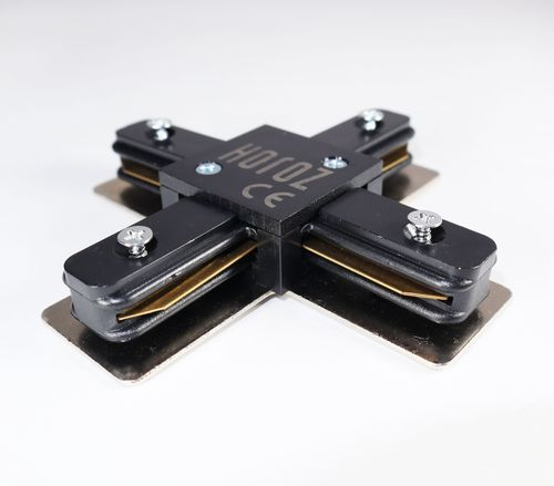 Соединитель шинопровода черный Х-образный однофазный X-Connector HRZ00000912, детальное фото