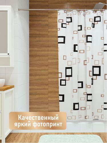 Шторка для ванной Fora Графика 180x180 см, детальное фото