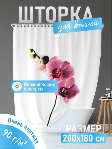 Шторка для ванной Fora Орхидея 180x180 см, изображение