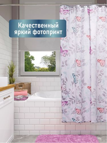 Шторка для ванной Fora Баттерфляй 180x180 см, детальное фото