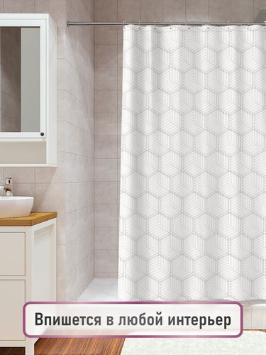 Шторка для ванной комнаты DELICATE WHITE, фотография