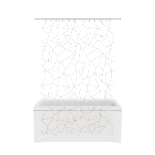 Шторка для ванной комнаты PEVA "SILVER GLASS" 200*180 FORA, детальное фото