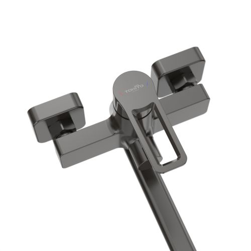 Смеситель для ванной с длинным изливом TOKITO TOK-KOB-1015 (Вороненая сталь), фотография