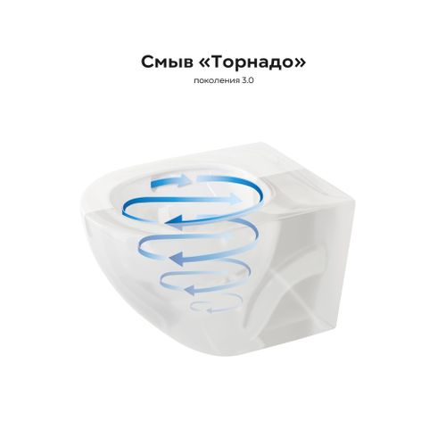 Подвесной унитаз Tokito Торнадо Tatsumaki Yoko с универсальным выпуском безободковый, изображение