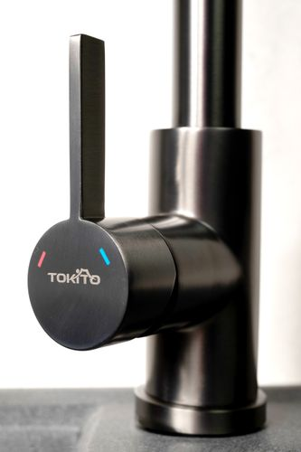 Смеситель для мойки Tokito TOK-AIS-1023GM врезной вороненая сталь, картинка