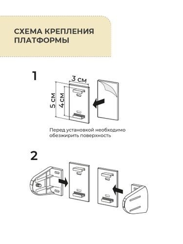 Платформа для крепления рулонных штор на глухую створку Decofest белая 4 шт, вид