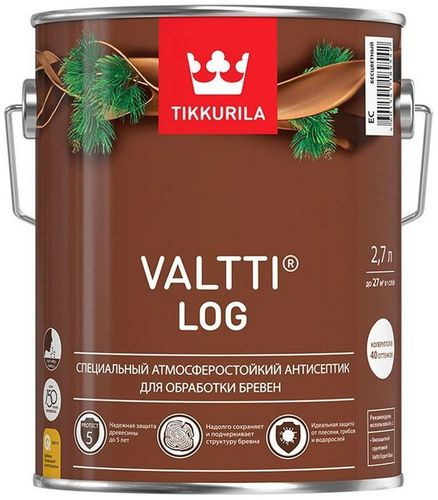 Антисептик Tikkurila/Tikkivala Valtti Log естественный 2,7 л, детальное фото