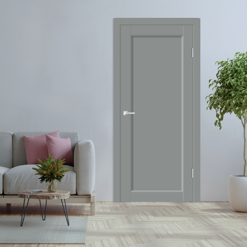 Межкомнатная дверь VellDoris STYLE3 4P ПЭТ 60x2000, серая, изображение