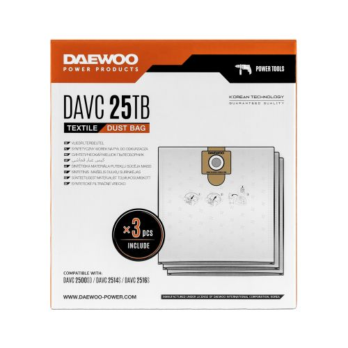 Фильтр-мешок синтетический DAEWOO DAVC 25TB 3 шт, вид