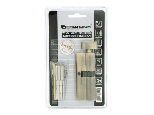 Цилиндровый механизм PALLADIUM 80 (30+10+40) c bk ab античная бронза с вертушкой, картинка