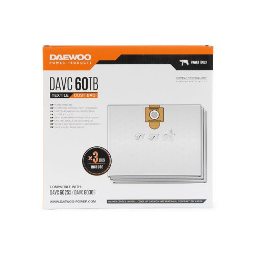 Фильтр-мешок синтетический DAEWOO DAVC 60TB 3 шт, детальное фото