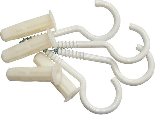 Дюбель универсальный ЕВРОПАРТНЕР MULTI Plug 8x32 мм с крюком-шурупом 4,1x60 мм белая эмаль 4 шт, фотография