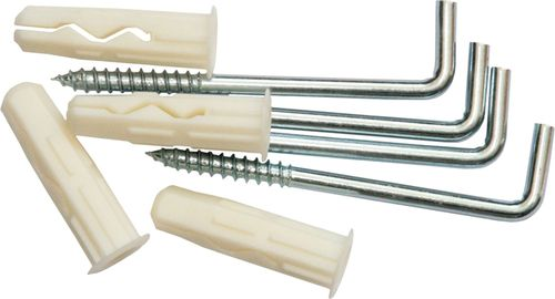Дюбель универсальный ЕВРОПАРТНЕР MULTI Plug 10x40 мм с L-обр.крюком-шурупом 5,5х80 мм цинк 4 шт, крупный план