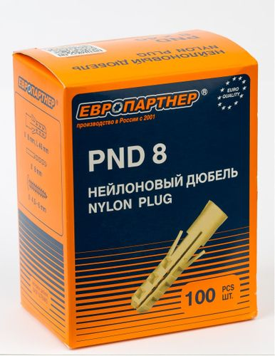 Дюбель распорный ЕВРОПАРТНЕР PND 8х40 нейлон 100 шт, картинка