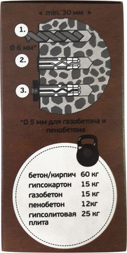 Дюбель универсальный ЕВРОПАРТНЕР MULTI Plug 6x25 мм нейлон 100 шт, вид