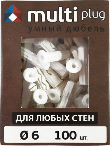 Дюбель универсальный ЕВРОПАРТНЕР MULTI Plug 6x25 мм нейлон 100 шт, крупный план